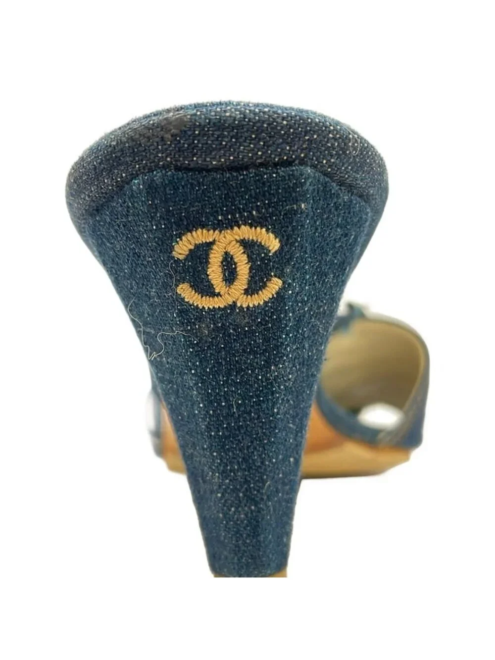 Chanel Mules Navy Camellia